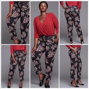 Lane Bryant | BLACK Floral Ankle Pant
